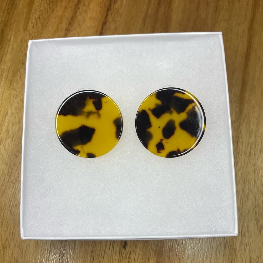 Acrylic Tortoiseshell Stud Earrings